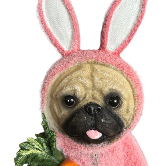 Pink Easter Bunny Pug - Picture 4 of 9